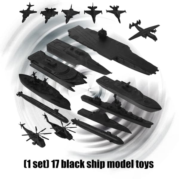 17 Stykker Marine Skib Fly Model Sæt Realistisk Krigsskibsfigur Til Håndværk