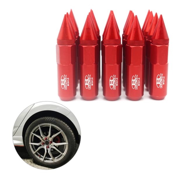 20 kpl Piikki-pyöränmutterit M12X1.25 / M12X1.5 Vanteet Pyöränmutteri Pyörän Lisätarvikkeet Red 1.5