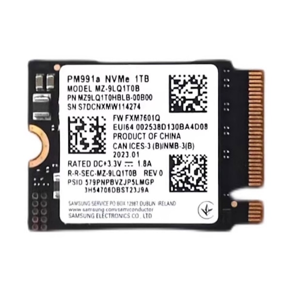 2230 30 mm 1 TB M.2 PCIe SSD för spel och bärbar dator Intern Drive Solid Driver