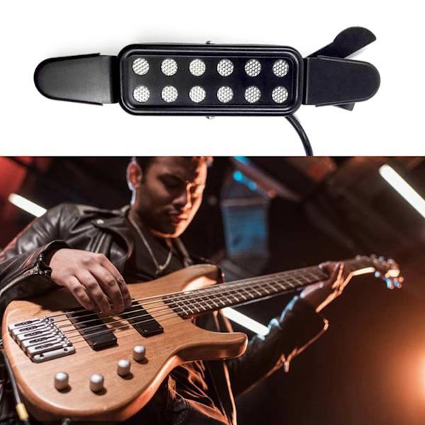 Gitartransduserforsterker 12 hull pickup for akustiske klassiske folkegitarer