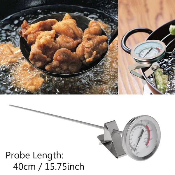 40 cm Lang Sonde Steketermometer i Rustfritt Stål for Pommes Frites