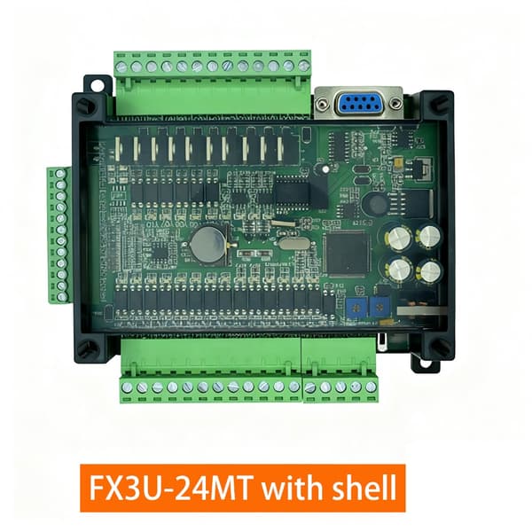 Programmerbart Kontrollkort FX3U 24MT Industriell 14DI 10DO HMIs Kommunikasjon