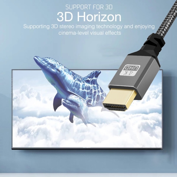 4K HDMI-kompatibel kabel Ultra High Speed ​​HDMI-kompatibel 2.1-kabel 4K 60Hz Stöd ARC eARC 1ms 12bitar null - A 1.5m