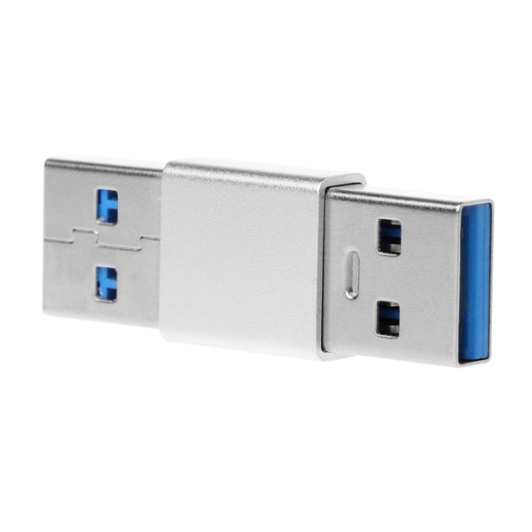 USB 3.0 Hane-Male High Speed ​​Extender Adapter Silver/Svart Bärbar Lättvikt Black