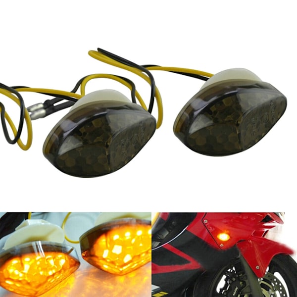 Universal LED-sidomarkör bärnstensfärgad lampa Blinker Blinker Blinkers för Honda CBR 600RR 1000RR 2004-2007 05 1 par Smoked black
