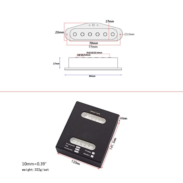 Elektrisk gitarr pickup hals mitten bro enkel spole pickups gitarr delar