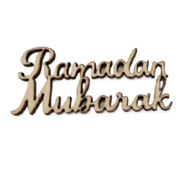 Eid Mubarak Trævedhæng Bogstaver Træhængende Små Ornament Håndværk til Islam Muslim Ramadan Festdekoration Gaveartikler