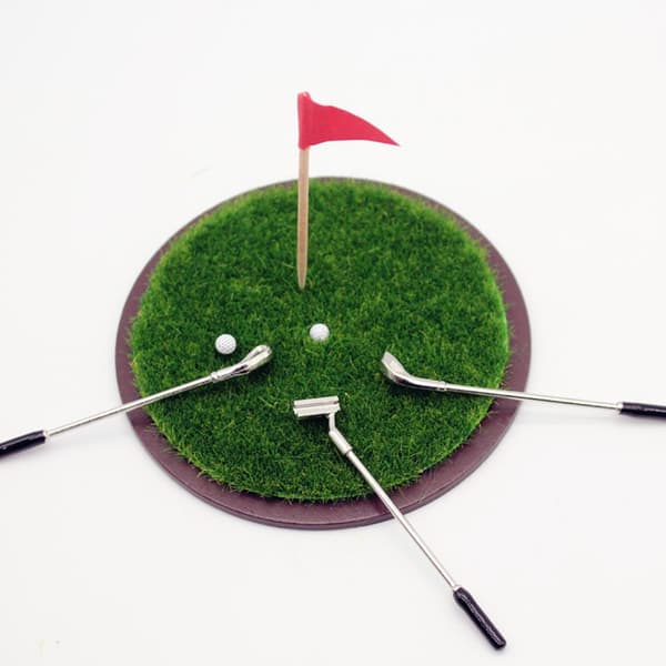 Minigolf Putting Green Græs Model Figur Sæt Dukkehus Scene Indstilling