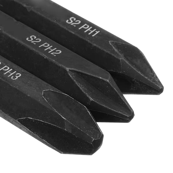 8 mm sterk magnetisk bits skrue slagbits PH1 / PH2 / PH3 3 delers sett