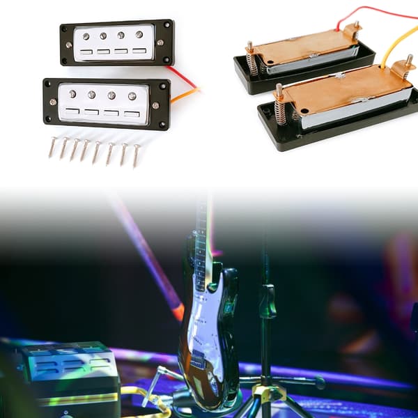 Mini 4-strengs bas pickup sort ramme bas pickupper hals midterste bro pickupper