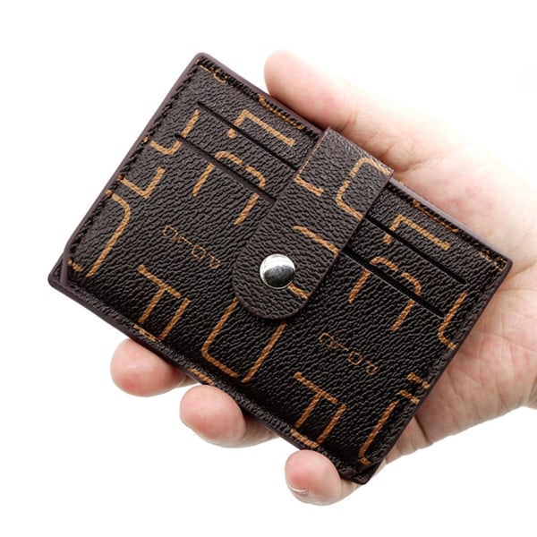 Herrplånbok Bank Kredit-ID-korthållare PU Läder Multi-Slot Fashion Card case- 7