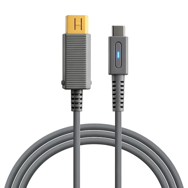 Type C -pelikonsolin latauskaapeli 1,8 m harmaa PVC-virtajohto