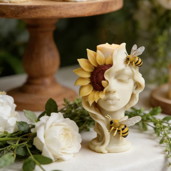 Blomstergudinde Silikone Lysforme Til Håndlavet Lys Sæbe Gips Ornament