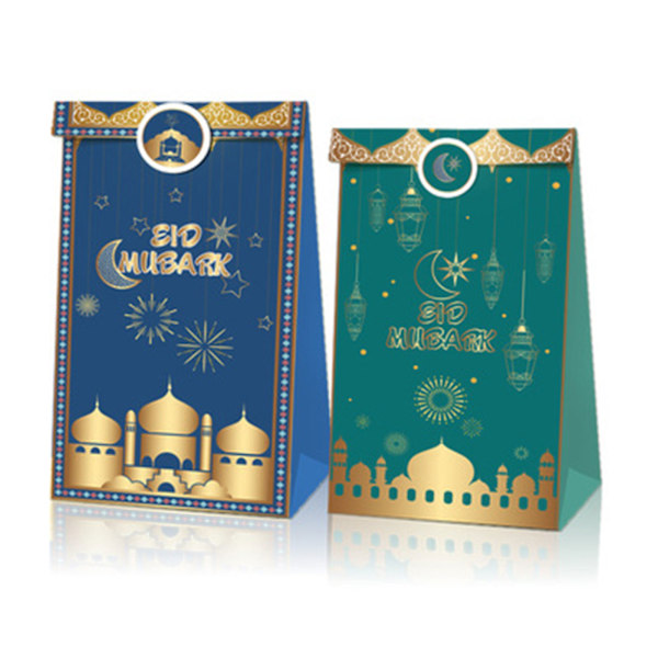 12 kpl Eid Mubarakin paperilahjapussi Muslim Party Goodie Candy herkkupakkauspussi