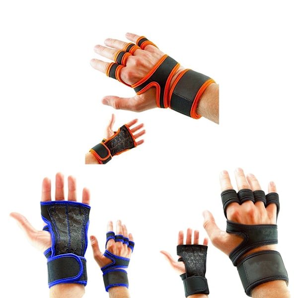 1 par viktlyftningspalmskydd Unisex halkfria viktträninghandskar Black S