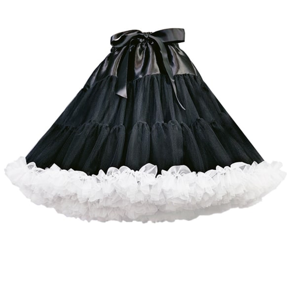Crinoline Underkjol Underkjol A-linje kort brudklänning Vintage balklänning Half Slips 16in för kvinnor Bågelös svart
