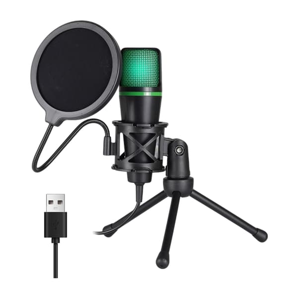 Bärbara USB-pluggar och spela datormikrofoner RGB-förstärkningskontroll stötdämpare