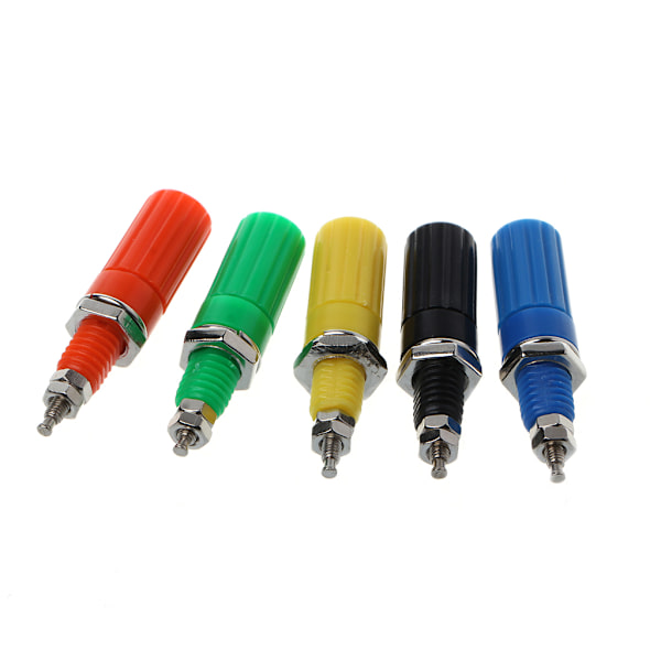 5 Stk Bindestolpe 5 Farver Højttaler 4mm Bananstik Test Connector Jack Socket