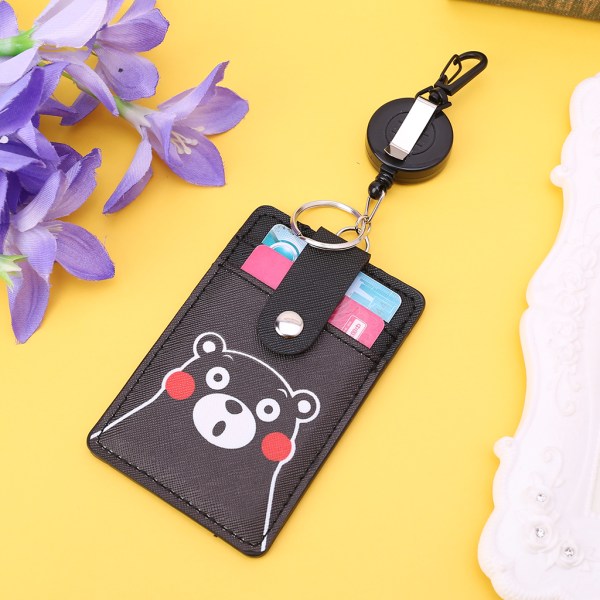 Cartoon PU Leather Business ID Kredittkort for Case Badge Holder Anti-lost Retra 4