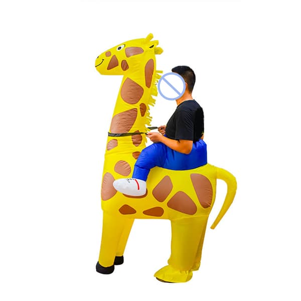 Luftfylld giraff ridande kläder uppblåsbar scenkostym