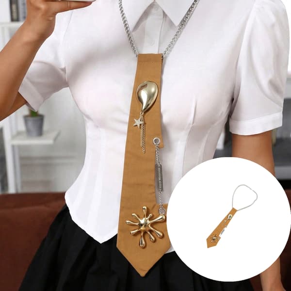 Punk-slips for kvinner, justerbar skolepikeuniform, ferdigknyttet sjarm-halsslips
