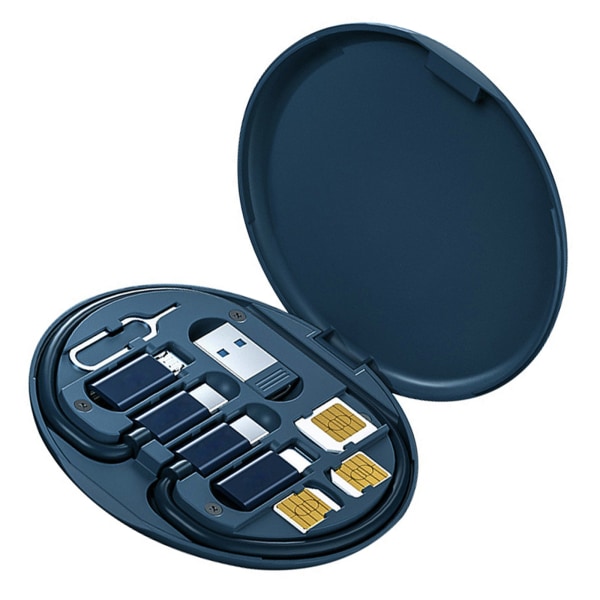 5-i-1 USB Type-C 480 Mbps Dataöverföring Organizer Mobiltillbehör Blue