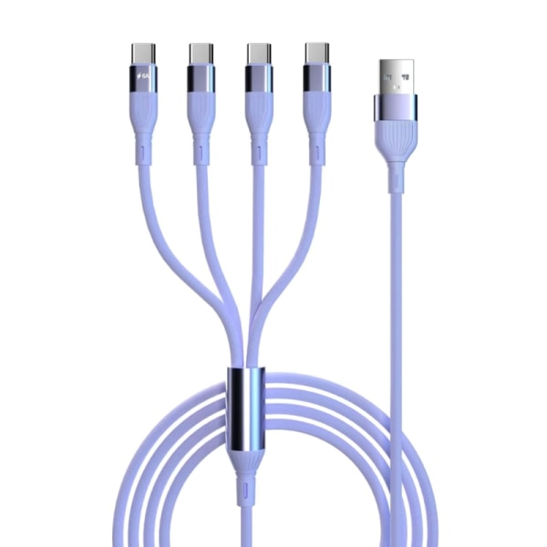 Multi USB C ladekabel, 4 i 1 ladeledning med 4 Type-C plugger for mobil