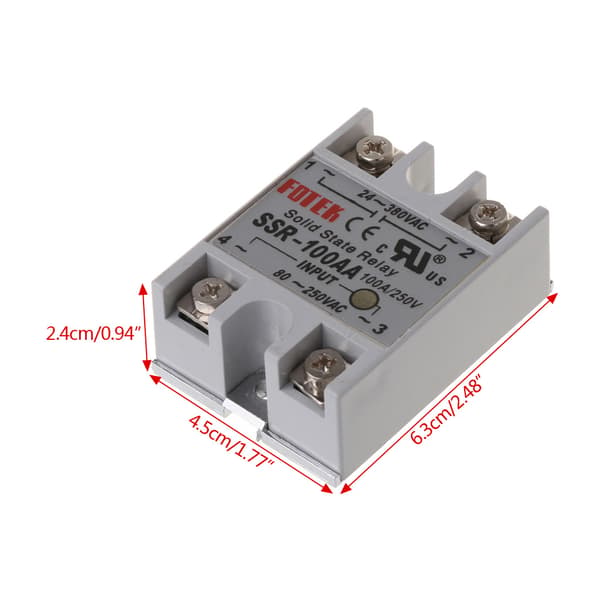 SSR-100AA Solid State Relé Modul AC til AC Solid State Motstandsregulator