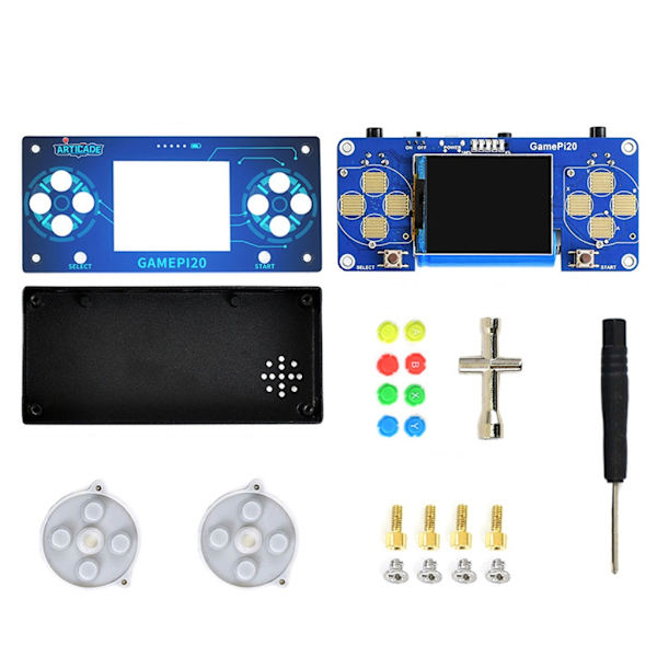 Bärbar DIY-handhållen spelkonsol-spelspelare för Raspberry Pi Zero WH 2,0 tums skärm Kompakt kraftfull spelenhet