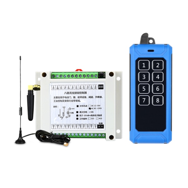 Multifunktionel 8-vejs trådløs fjernbetjeningsswitch High-End Mcu, med flash-controller, integreret chip med høj følsomhed