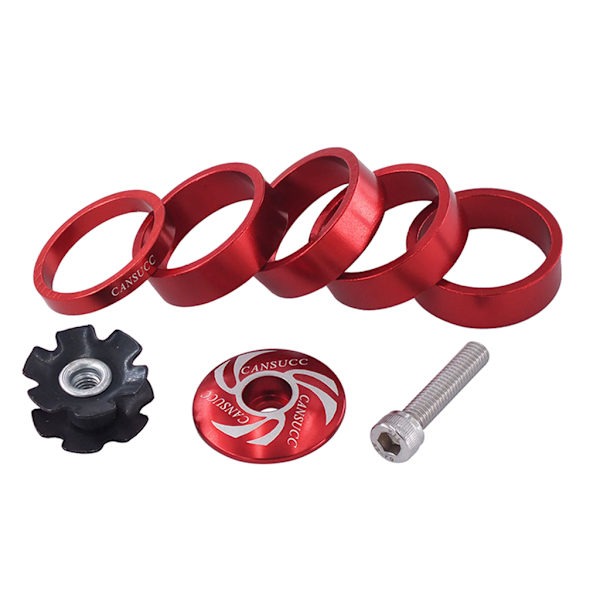 1/8 tum headset distansring topplock headset stjärnmutter för w/ stam Red