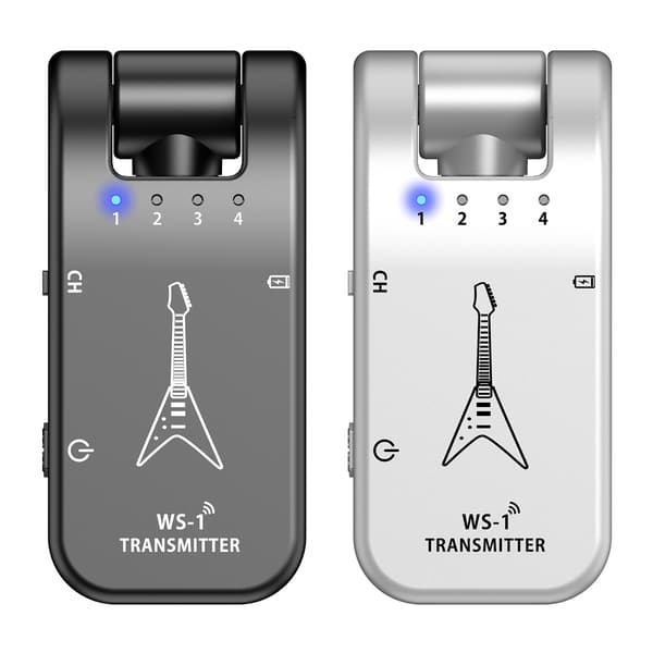 Trådløst elektrisk gitar system, oppladbart digitalt sender-mottaker Black