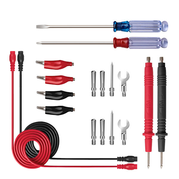 Multimeter testkablar Kit Digitala elektriska testsonder med krokodilklämma 18X