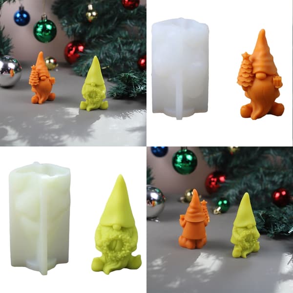 2x/Set 3D Tomtar Silikonform Julformar Jultomte Doftljusformar