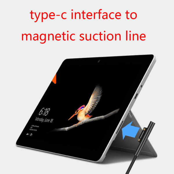 Typ C power Magnetisk för huvudladdare för Microsoft Surface Pro 3 4 5 6 2 meters