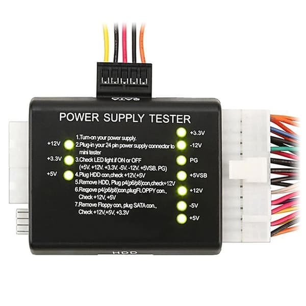 Datamaskin PC Strømforsyning Tester LED 20/24 Pin for HDD Tester
