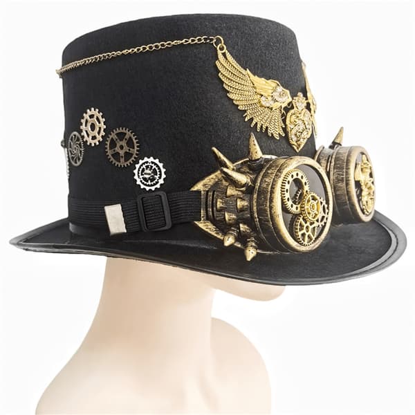 Gothic Flosshatt Hjerte Vinge Design Briller Hatt Hodeplagg Kostyme Tilbehør