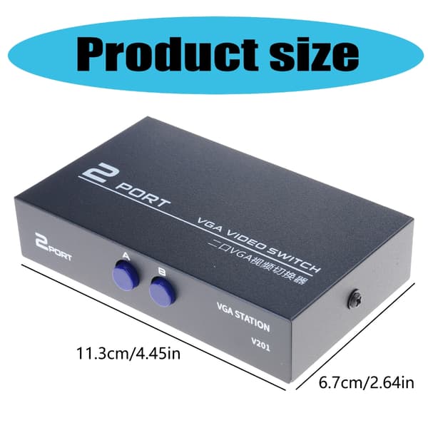 Utility Video Switch Adapter Converter Box 2 porte til computer til HD-afspiller