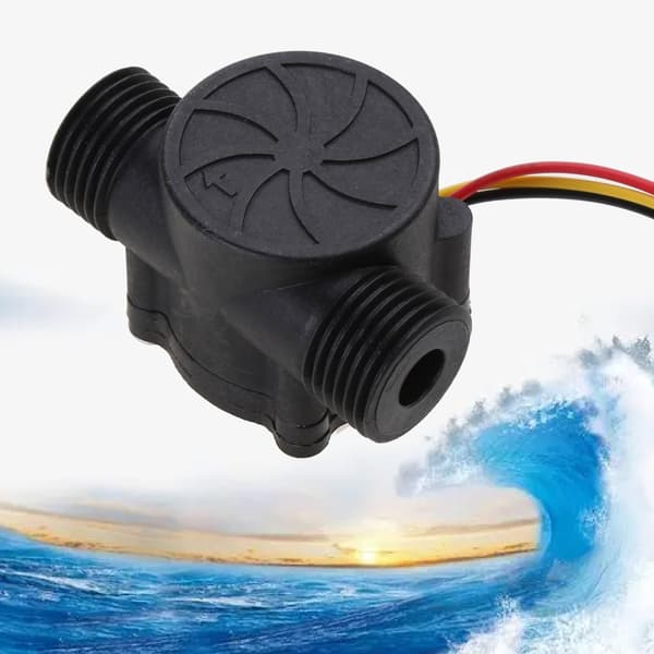 G1/2\" 1-30L/min DC5V Vannstrømningssensor Flowmåler Hall Flow Sensor Bryter