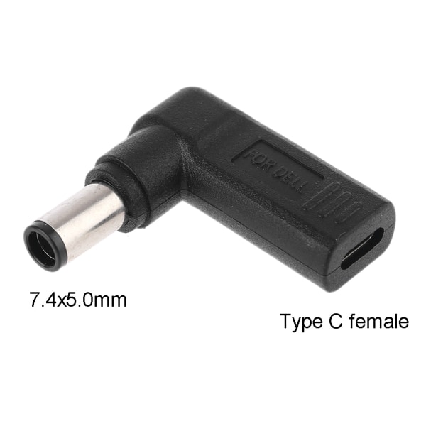 USB-C Type-C hona till 7,4x5,0 mm för DC hane-adapter för konvertering av DELL bärbar dator