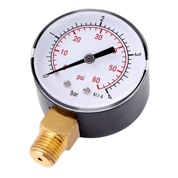 Trykmåler 0-4bar/0-60psi Luftkompressor Hydraulisk Trykmåler til Olie