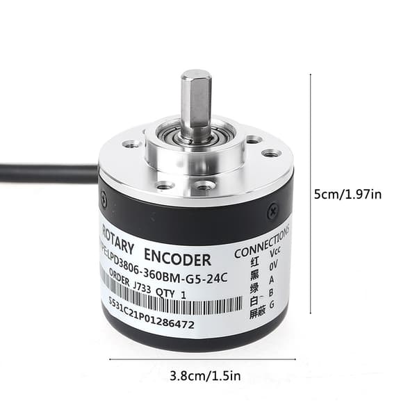 360P/R Inkrementel roterende encoder AB fase encoder 6mm aksel til W kobling Ny