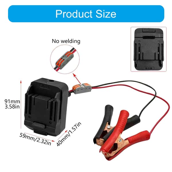 Høykapasitets startbooster lader for batteriboostkabeladapter