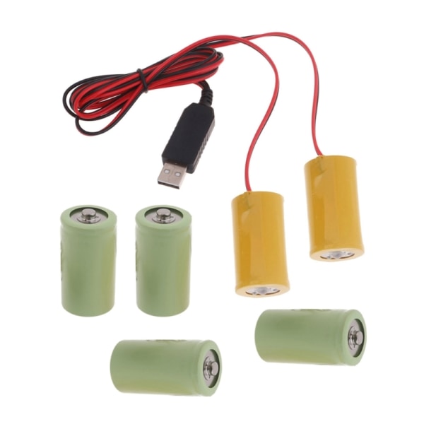 USB One to Two 2xLR20 D batterielimineringskabel 4,5V kontinuerlig power