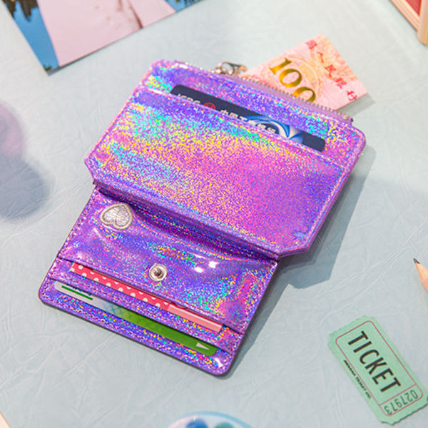 Holografinen lompakko ID Money luottokorttikotelon tasku Case Business kuljettajille Pink