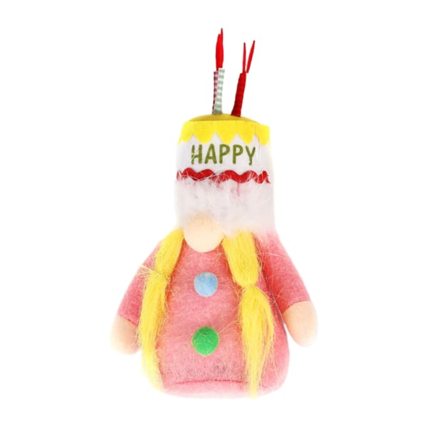 Grattis på födelsedagen Gnome Farmhouse Tomte Plysch Skandinavisk Nisse Dvärg Elf Ornament Kök Tiered Brick Dekorationer