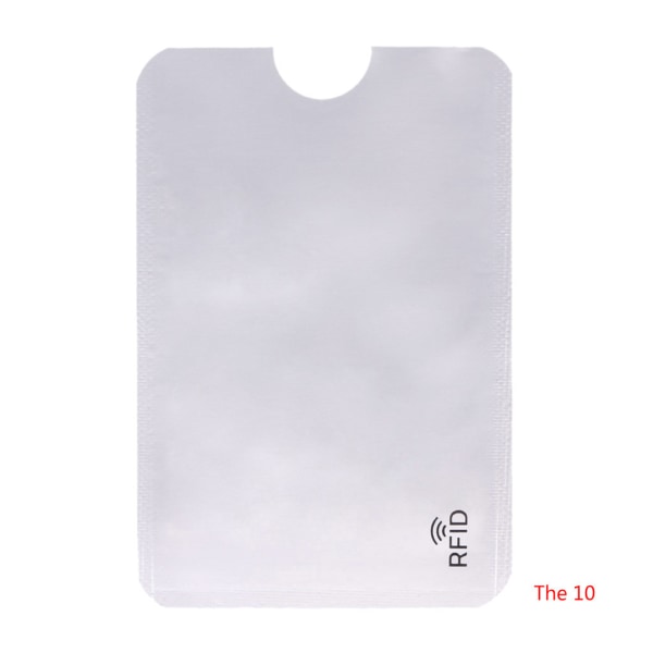 10 STK Kredittkortbeskytter Secure Sleeve RFID Blocking ID Holder Folieskjold White