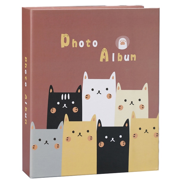 Tecknad 7" Print Familjefoto Scrapbook Album 100 foton Minnesböcker Heminredning null - Cartoon cat