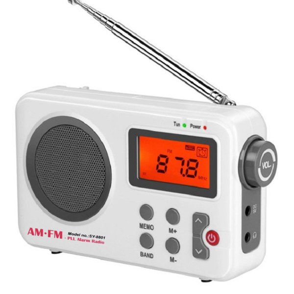 AM FM-antenn Digital Radiomottagare Bärbar med LCD Display-högtalare för hemmet