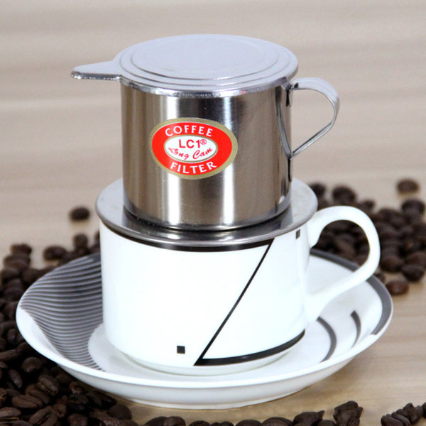 Vietnamesiskt kaffefilter Rostfritt stål Maker Pot Infuse Cup Servering Delicious S